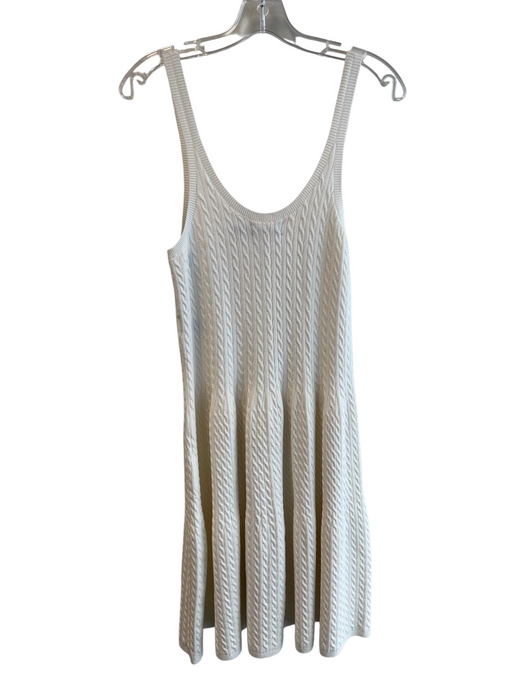 Polo Ralph Lauren Size Medium White Viscose Blend Sleeveless Cable Knit Dress White / Medium
