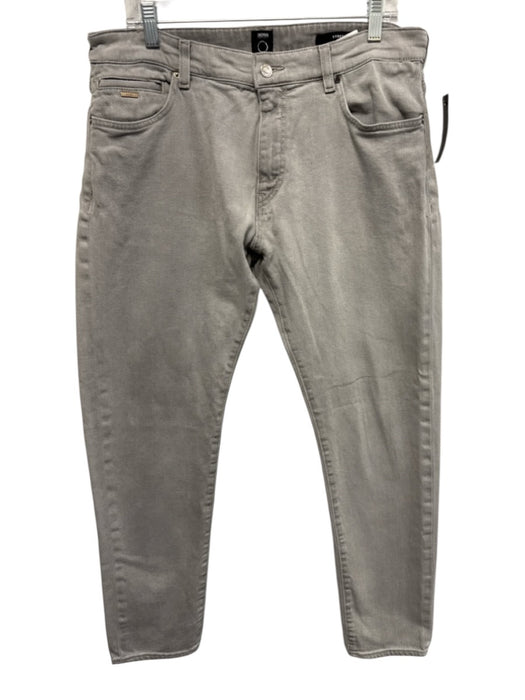 Boss Size 35 Light Gray Cotton Blend Solid Slim Jean Men's Pants Light Gray / 35