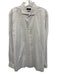 Boss Size 17 White & Blue Cotton Blend Grid Button Up Men's Long Sleeve Shirt White & Blue / 17