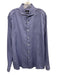 Boss Size 17 Blue & White Cotton Micro Button Up Spread Collar Long Sleeve Shirt Blue & White / 17