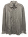 Boss Size 17.5 Gray Cotton Blend Solid Button Up Spread Collar Long Sleeve Shirt Gray / 17.5