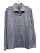 Boss Size 17 Blue Cotton Blend Micro Button Up Spread Collar Long Sleeve Shirt Blue / 17