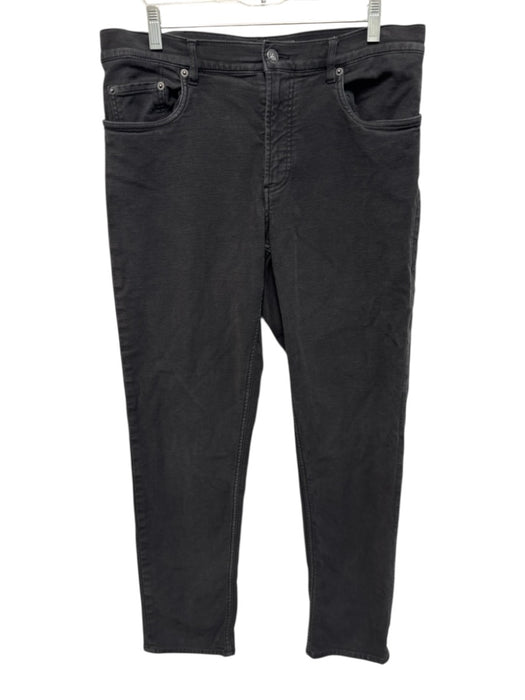 Faherty Size 35 Black Cotton Blend Solid Khaki Slim Men's Pants Black / 35