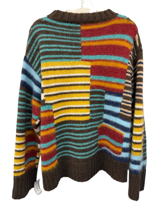 Guizio Size XS/S Brown & Multi Acrylic & Wool Blend Knit Striped Sweater Brown & Multi / XS/S