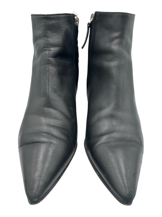 freda salvador Shoe Size 9 Black Leather Upper Side Zip Pointed Toe Booties Black / 9