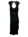 Xscape Size 16 Black Polyester Sleeveless Lace Detail Draped Full Length Gown Black / 16