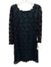 Adriana Papell Size 12 Emerald Green & Black Nylon Beaded & Sequined Dress Emerald Green & Black / 12