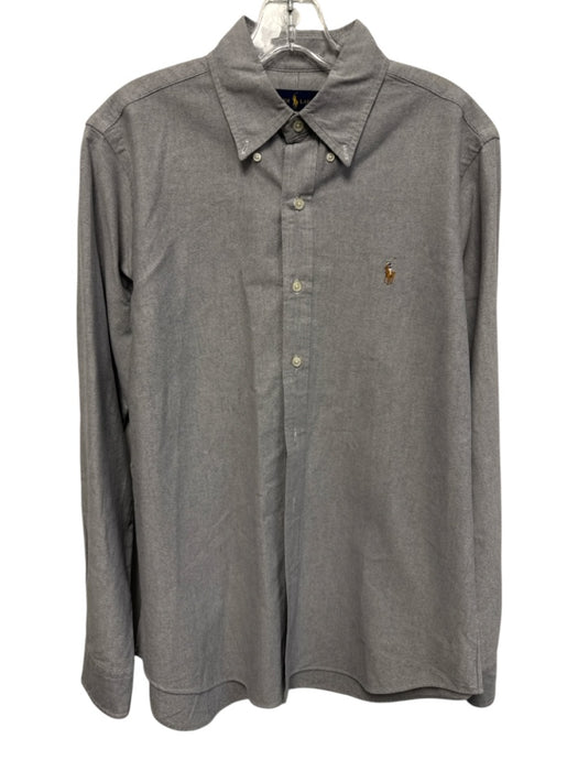 Ralph Lauren Size M Blue Cotton Solid Button Up Button Down Long Sleeve Shirt Blue / M