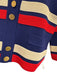 Gucci Size S Indigo Blue, Beige & Red Wool Knit Striped Button Front Jacket Indigo Blue, Beige & Red / S