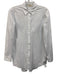 L'agence Size S White Cotton Blend Button Up Back Slit Long Sleeve Shirt Top White / S