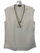 Lafayette 148 Size M Cream White Silk Sleeveless V Neck Monili Detail Top Cream White / M