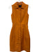 Akris Size 4 Orange Cotton Blend Sleeveless Button Front Collared Dress Orange / 4