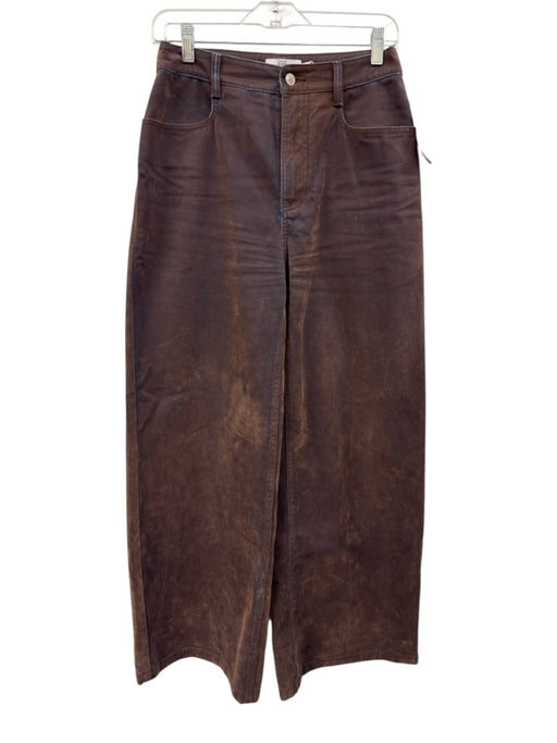 Fabrique Size S Brown & Blue Cotton & Viscose Denim Coated Wide Leg Jeans Brown & Blue / S