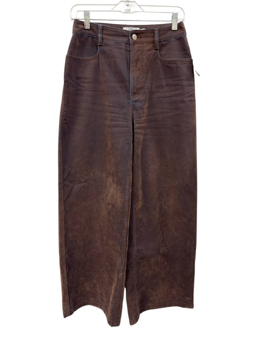 Fabrique Size S Brown & Blue Cotton & Viscose Denim Coated Wide Leg Jeans Brown & Blue / S