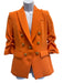 Veronica Beard Size 4 Orange Polyester Front Pleat Scrunch Sleeve Pant Set Orange / 4