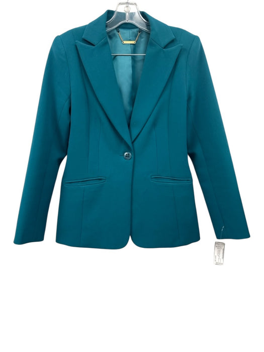 Trina Turk Size 4/6 Teal Blue Polyester Blend Side Zip Slight Flare Pant Set Teal Blue / 4/6