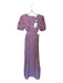 Ganni Size 32 Pink & Brown Cotton Stripes Side Cut Outs Back Zip Maxi Dress Pink & Brown / 32