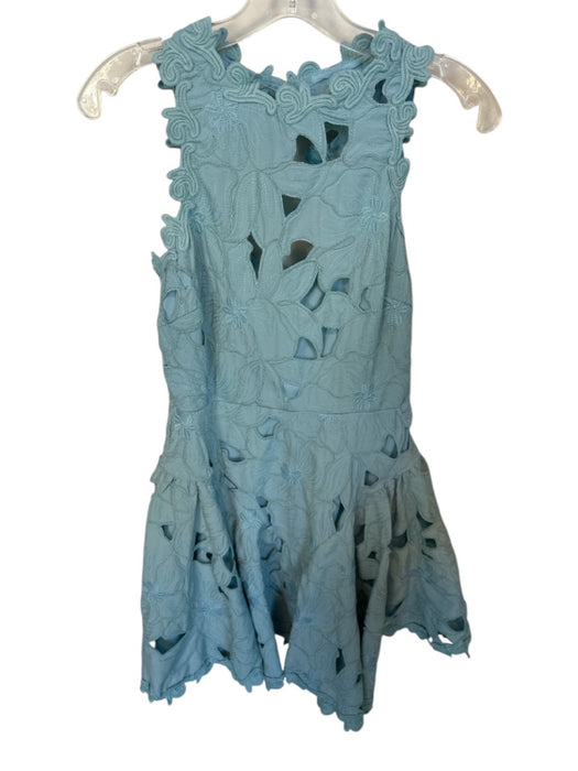 Saylor Size XS Baby Blue Polyester Back Cut Out Floral Sleeveless Back Zip Dress Baby Blue / XS