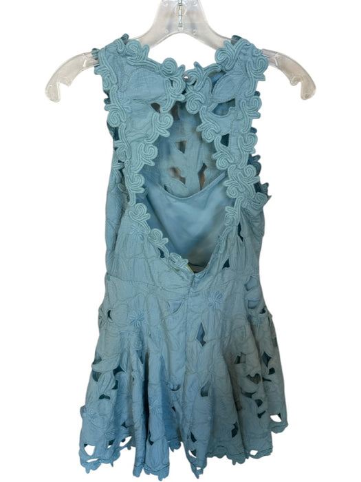 Saylor Size XS Baby Blue Polyester Back Cut Out Floral Sleeveless Back Zip Dress Baby Blue / XS