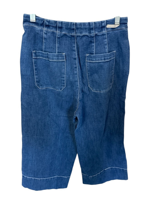 Pilcro Size 28P Med Dark Wash Cotton Blend High Waist Wide Leg Cropped Jeans Med Dark Wash / 28P