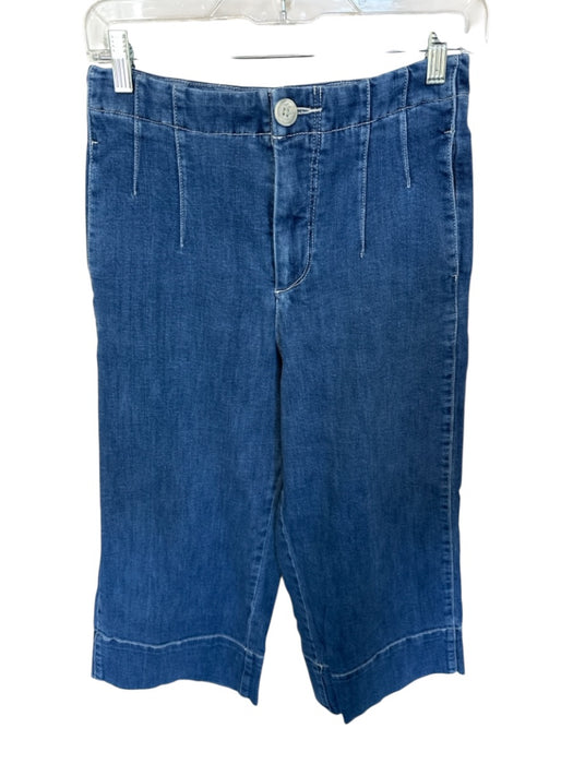 Pilcro Size 28P Med Dark Wash Cotton Blend High Waist Wide Leg Cropped Jeans Med Dark Wash / 28P