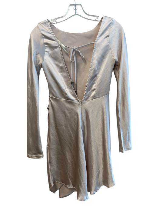 Selfie Leslie Size XS Pale Pink Polyester Long Sleeve Scoop Neck V Back Dress Pale Pink / XS