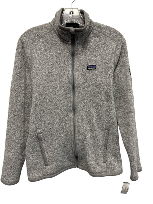 Patagonia Size S Grey Polyester Heathered Long Sleeve Fleece Zip front Jacket Grey / S