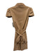 Alice + Olivia Classics Size 0 Beige Polyurethane Short Sleeve Knee Length Dress Beige / 0