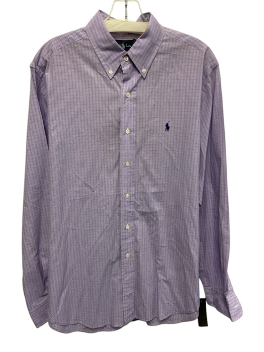 Ralph Lauren Size L Purple & Gold Cotton Plaid Button up Men's Long Sleeve Shirt Purple & Gold / L