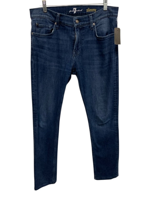 7 For All Mankind Size 32 med light wash Cotton Blend Solid Jean Men's Pants med light wash / 32