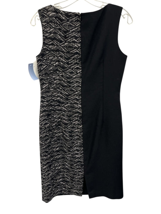 Lafayette 148 Size 4 Black & White Cotton Blend Sleeveless Back Zip Dress Black & White / 4