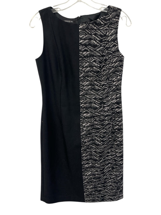 Lafayette 148 Size 4 Black & White Cotton Blend Sleeveless Back Zip Dress Black & White / 4