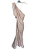 Alfred Sung Size 10 Champange Polyester One Shoulder Bow Back Zip Maxi Gown Champange / 10