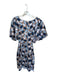 Adelyn Rae Size XL Blue White & Tan Polyester Embroidered Floral Dress Blue White & Tan / XL