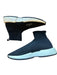 Alo Shoe Size 10 Black & White Canvas Mid Top Laceless Sock Athletic Sneakers Black & White / 10