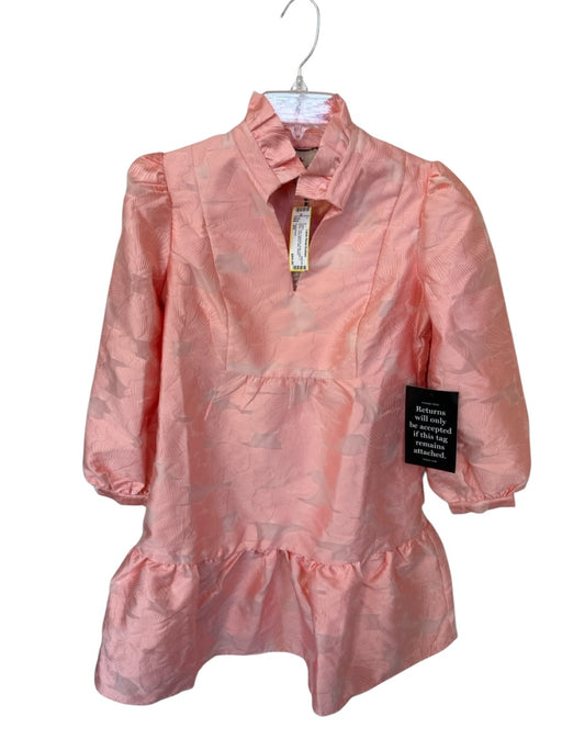 Tuckernuck Size XS Pink Polyester Ruffle Collar V Neck Long Sleeve Mini Dress Pink / XS