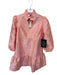 Tuckernuck Size XS Pink Polyester Ruffle Collar V Neck Long Sleeve Mini Dress Pink / XS