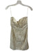 Tibi Size 2 White & Gold Polyester Metallic Detail Strapless Mini Dress White & Gold / 2