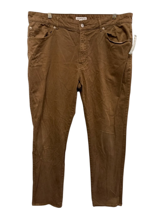 Peter Millar Size 38 Brown Cotton Blend Solid Khaki Men's Pants Brown / 38