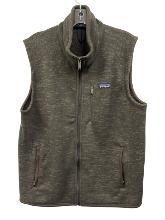 Patagonia Size L Brown Synthetic Heathered Athletic Vest Men's Jacket Brown / L