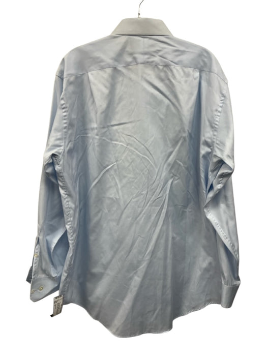 Thomas Pink Size 17 Light blue Cotton Solid Button Up Men's Long Sleeve Shirt Light blue / 17