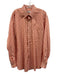 Peter Millar Size XL Orange & White Cotton Gingham Button Up Long Sleeve Shirt Orange & White / XL