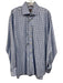 Peter Millar Size 17 Blue & White Cotton Plaid Button Up Men's Long Sleeve Shirt Blue & White / 17