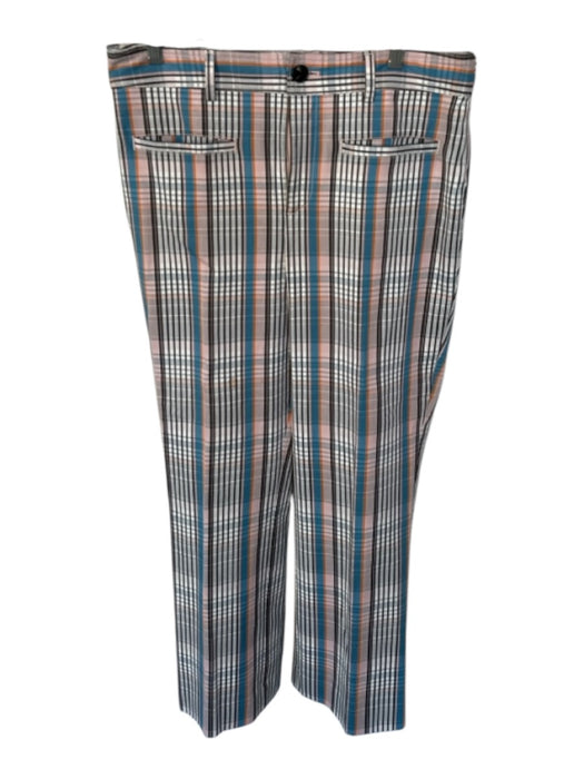 Maeve Size 10 Black & Multi Cotton Blend Plaid Straight Leg Ankle Crop Pants Black & Multi / 10