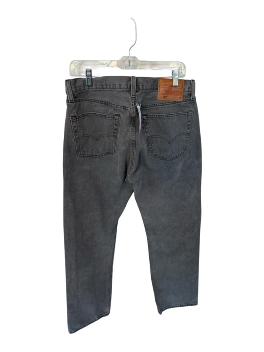 Levis Size 33 Grey Cotton Button Fly Straight Leg Ankle Crop Low Rise Jeans Grey / 33