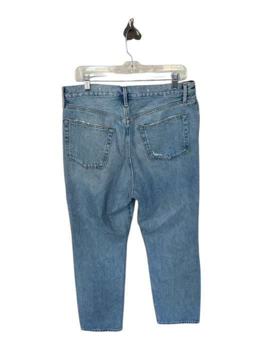 Frame Size 32 Light Wash Button Fly Ripped Raw Hem High Waist Jeans Light Wash / 32