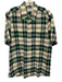 Maus & Hoffman Size XL Green & Navy Cotton Plaid Button Up Men's Short Sleeve Green & Navy / XL