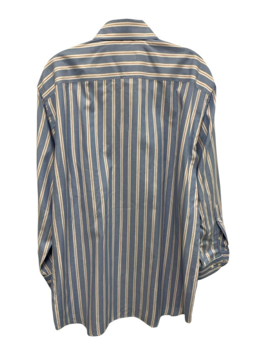 Paul Stuart Size XL Blue & Red Cotton Striped Button Up Men's Long Sleeve Shirt Blue & Red / XL