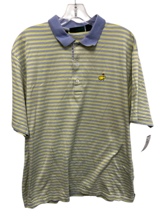 Bobby Jones Size XL Blue & Green Cotton Striped Polo Men's Short Sleeve Blue & Green / XL
