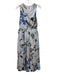 Aje Size 8 Baby Blue, Black & Multi Cotton Sleeveless Floral Elastic Waist Dress Baby Blue, Black & Multi / 8